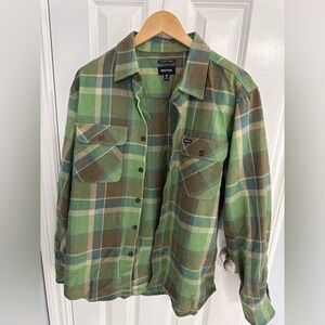 Brixton Green Brown Plaid Button-Down Shirt